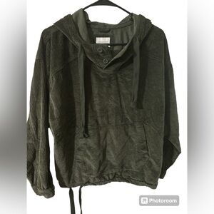 American Eagle Small Green Corduroy Hoodie NEW